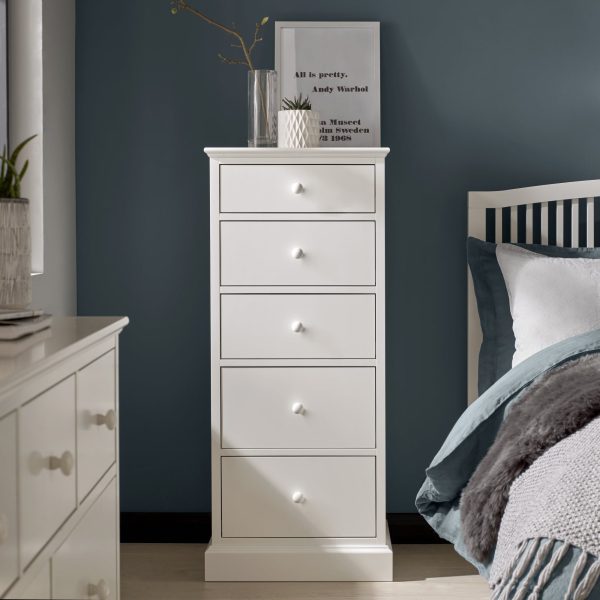 Bentley Designs Ashby White Chest of Drawer - 5 Drawer Tall - Image 3