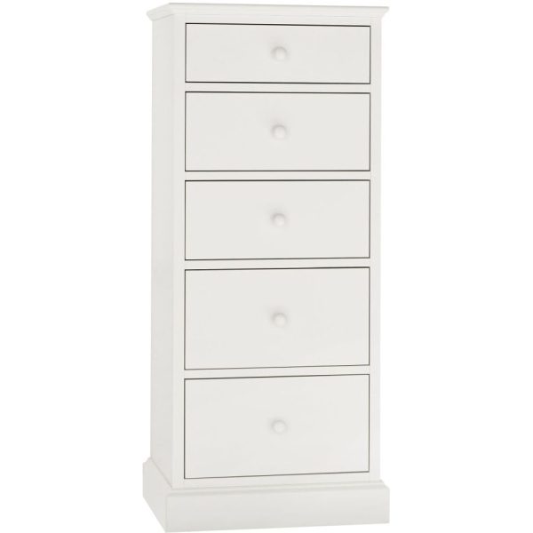 Bentley Designs Ashby White Chest of Drawer - 5 Drawer Tall