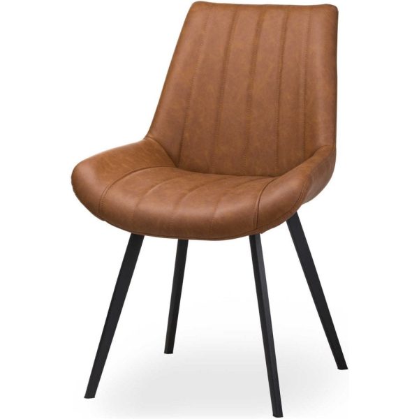 Hill Interiors Malmo Tan Dining Chair faux leather