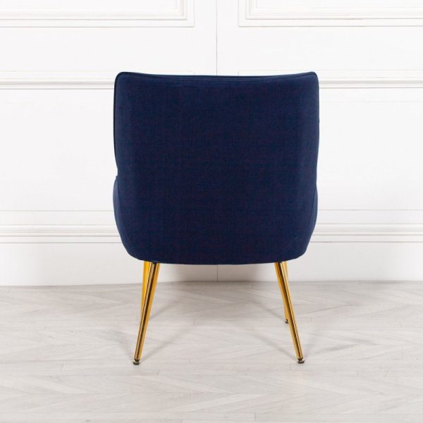 Blue Velvet Chair - Image 4