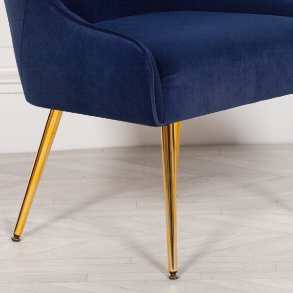 Blue Velvet Chair - Image 5