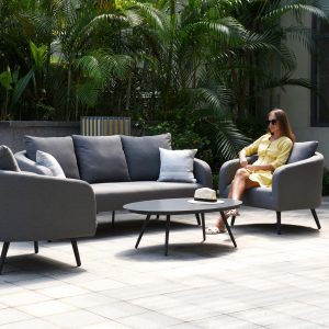 Outdoor Fabric Ambition 3 Seat Sofa Set - Flanelle