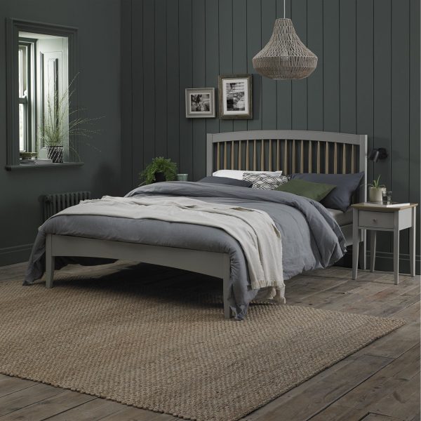 Whitby Scandi Oak & Grey Low Footend Bedstead (king size)