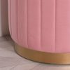 Pink Velvet Round Stool - Image 3