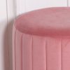 Pink Velvet Round Stool - Image 4