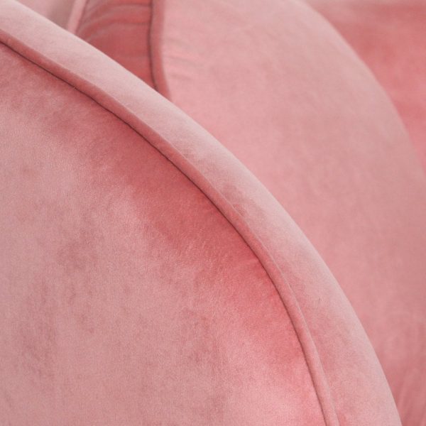 Pink Velvet Armchair with Cushion - Image 4