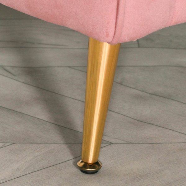 Pink Velvet Armchair with Cushion - Image 5