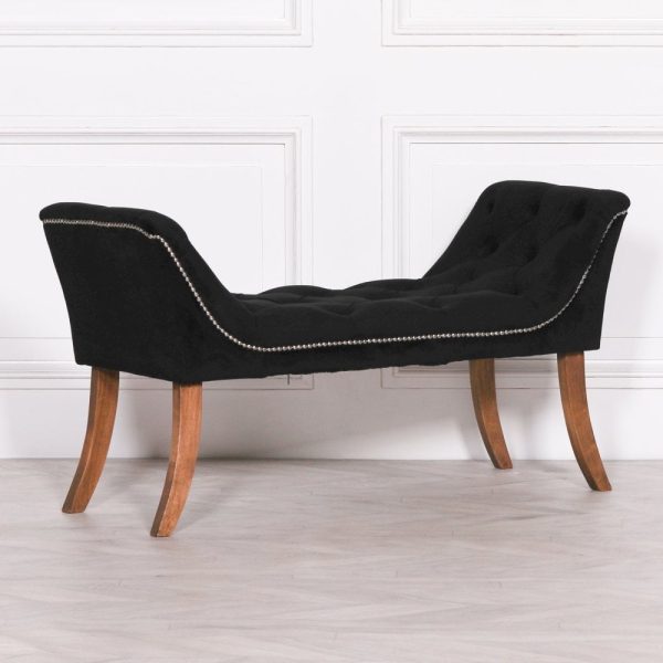 Lewis Interiors  Black Velvet Bench