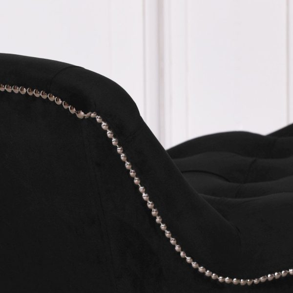 Lewis Interiors  Black Velvet Bench - Image 4