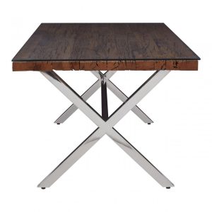 Fifty Five Avenue  Saffron Natural Dining Table With Cross Base