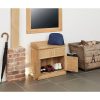 Baumhaus Mobel Oak Shoe Bench with Hidden Storage
