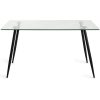 Bentley Designs Martini Clear Glass 6 Seater Table & 4 Mondrian Dark Grey Faux Leather Chairs - Image 5