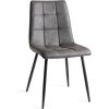 Bentley Designs Martini Clear Glass 6 Seater Table & 4 Mondrian Dark Grey Faux Leather Chairs - Image 6