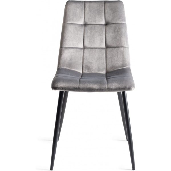 Bentley Designs Ramsay Oak Melamine 6 Seater Table - 4 Legs & 6 Mondrian Grey Velvet Chairs - Image 5