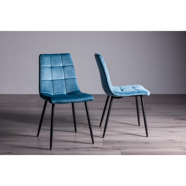 Bentley Designs Ramsay Oak Melamine 6 Seater Table - 4 Legs & 6 Mondrian Mustard Velvet Chairs - Image 8