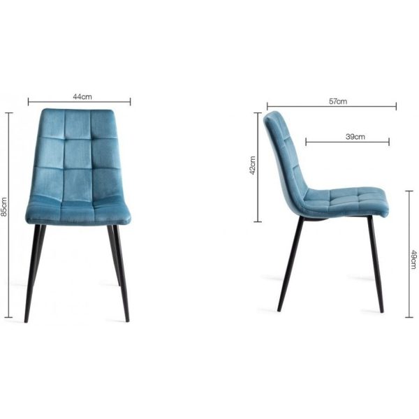 Bentley Designs Ramsay Oak Melamine 6 Seater Table - 4 Legs & 6 Mondrian Mustard Velvet Chairs - Image 10