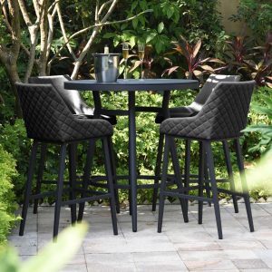 Maze Regal 4 Seat Round Bar Set / Charcoal