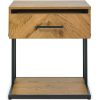 Bentley Designs Riva Rustic Oak 1 Drawer Nightstand - Image 3