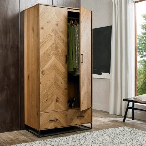 Bentley Designs Riva Rustic Oak Double Wardrobe