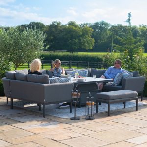 Maze Pulse U Shape Corner Dining Set with Rising Table / Flanelle