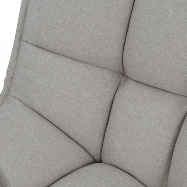 libra interiors Chrishall Occasional Chair with Footstool in Oatmeal Fabric - Image 5