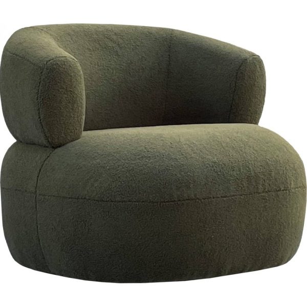 Libra Interiors Luna Occasional Chair in Boucle Hunter Green
