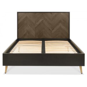 Bentley Designs Sienna Fumed Oak & Peppercorn Panel Bedstead 150cm King