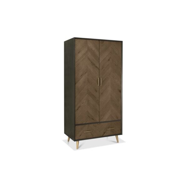 Bentley Designs Sienna Fumed Oak & Peppercorn Double Wardrobe