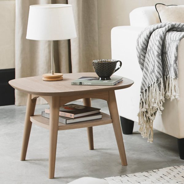 Bentley Designs Dansk Scandi Oak Lamp Table With Shelf