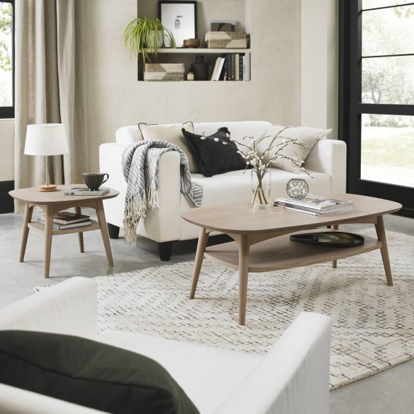 Bentley Designs Dansk Scandi Oak Coffee Table With Shelf - Image 2