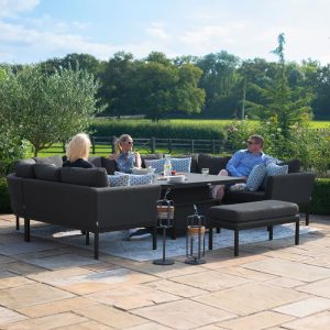 Maze Pulse U Shape Corner Dining Set with Rising Table / Charcoal