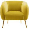 Fifty Five Avenue  Layla Olive Velvet Armchair