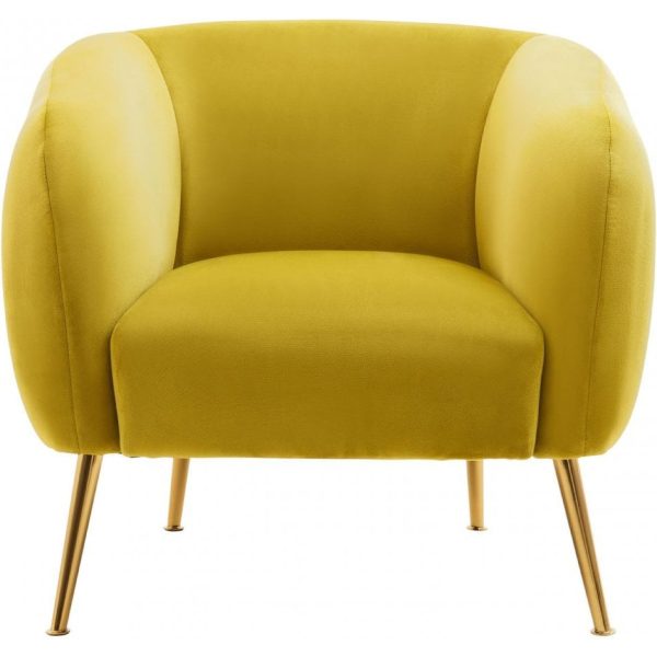 Fifty Five Avenue  Layla Olive Velvet Armchair
