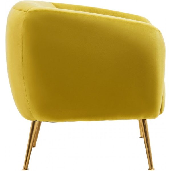 Fifty Five Avenue  Layla Olive Velvet Armchair - Image 3