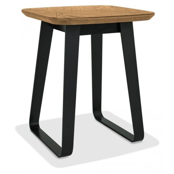 Bentley Designs Emerson Rustic Oak & Peppercorn Square Lamp Table