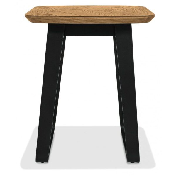 Bentley Designs Emerson Rustic Oak & Peppercorn Square Lamp Table - Image 2