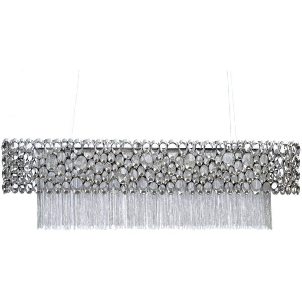 libra interiors Venus nickel rectangular chandelier g9 40w