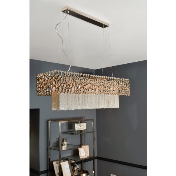 libra interiors Venus nickel rectangular chandelier g9 40w - Image 5