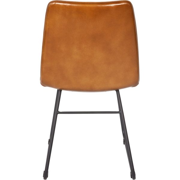 Libra Interiors Pair of Robinson Leather Dining Chairs in Cognac - Image 3