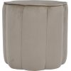 Libra Interiors  Scallop Footstool in Smokey Taupe Velvet - Image 2