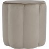 Libra Interiors  Scallop Footstool in Smokey Taupe Velvet - Image 3