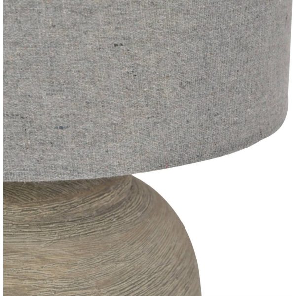 Libra Interiors   Baslow Etched Grey Large Ceramic Lamp with Shade E27 - Image 6