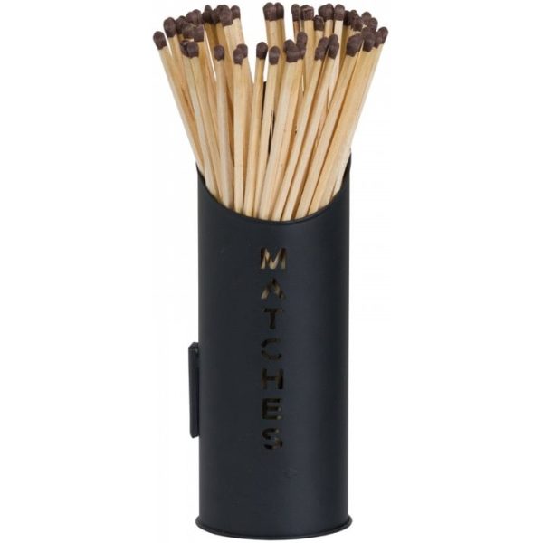 Hill Interiors Black Finish Logs And Kindling Buckets & Matchstick Holder - Image 6