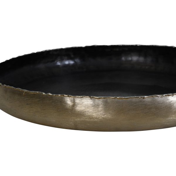 Libra Interiors Molten Brushed Gold Metal Round Platter 43cm diameter - Image 3
