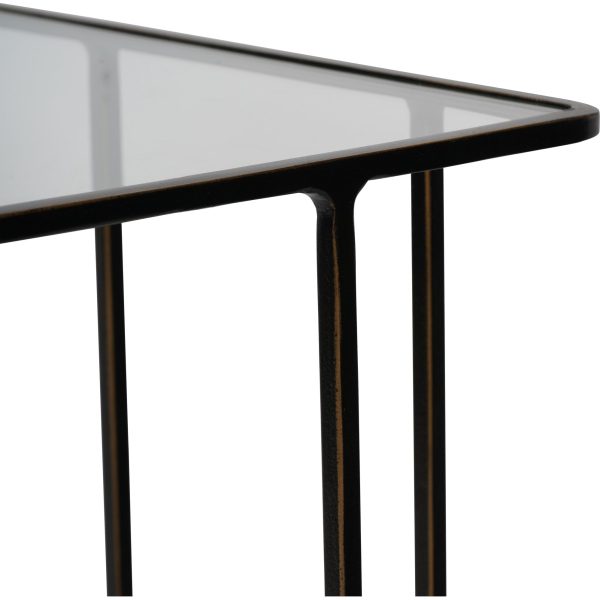 Libra Interiors Salzburg Set of 2 Glass and Metal Side Tables, Dark Bronze - Image 5