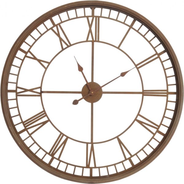 libra interiors Antique Rust Skeleton Wall Clock
