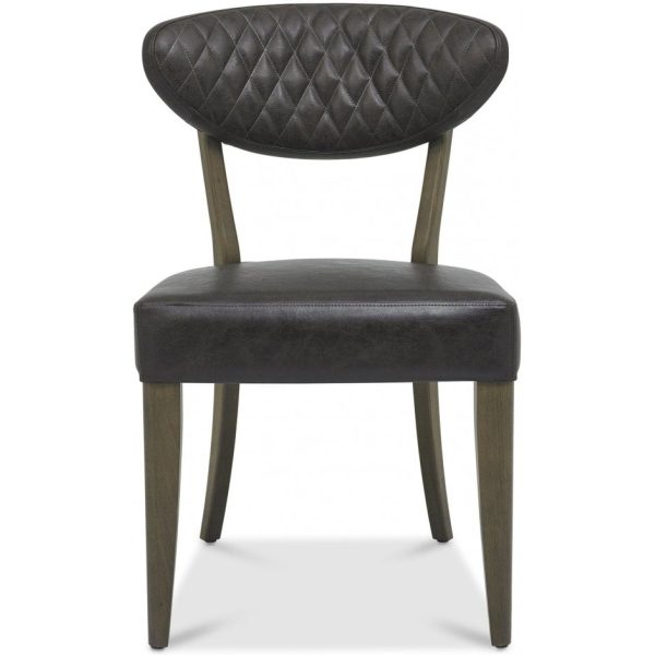 Bentley Designs Ellipse Fumed Oak Upholstered Chair - Old West Vintage (Pair) - Image 3