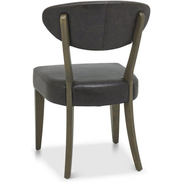 Bentley Designs Ellipse Fumed Oak Upholstered Chair - Old West Vintage (Pair) - Image 4