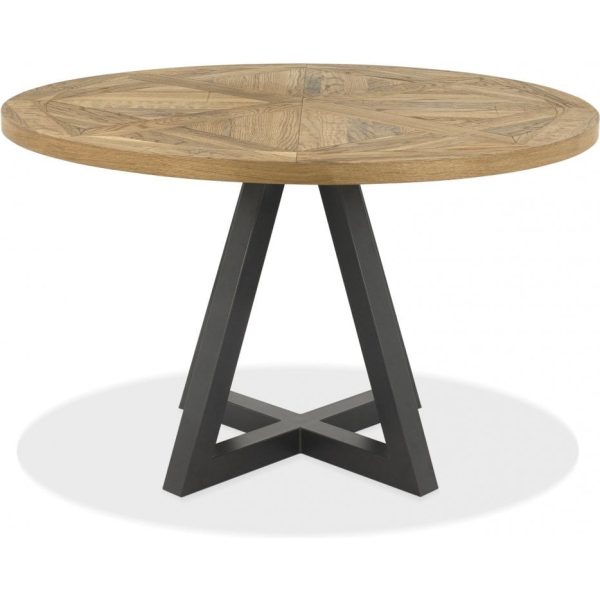 Bentley Designs Indus Rustic Oak 4 Seater Table & 4 Fontana Blue Velvet Chairs - Image 3