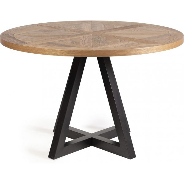 Bentley Designs Indus Rustic Oak 4 Seater Table & 4 Fontana Blue Velvet Chairs - Image 5
